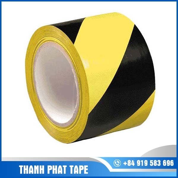 Black and yellow floor safety tape
